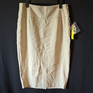 Catherine Malandrino Cream Pencil Skirt Knee-Length Work